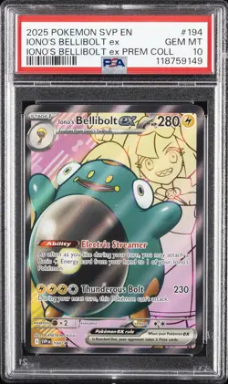 2025 POKEMON SVP EN-SV BLACK STAR PROMO #194 IONO'S BELLIBOLT EX PSA 10 - Image 1