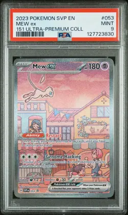 2023 POKEMON SVP EN-SV BLACK STAR PROMO 151 ULTRA-PREM COLL #053 MEW EX PSA 9 - Image 1