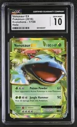 CGC 10 VENUSAUR EX 1 M VENUSAUR EX 100 XY EVOLUTIONS POKEMON GEM MINT - Image 3