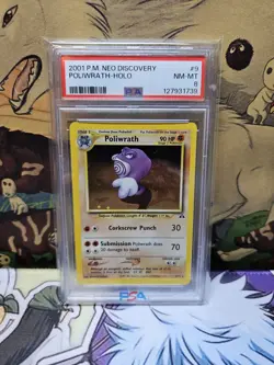Poliwrath Holo Rare PSA 8 NM-MT 2001 Pokemon Neo Discovery Unlimited #9/75 - Image 1