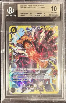Monkey.D.Luffy OP10-118 SEC Royal Blood Foil One Piece Card Game BGS PRISTINE 10 - Image 1