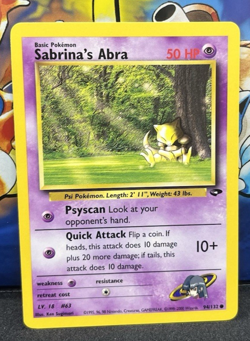 Sabrina's ABRA 94/132 COMMON Gym CHALLENGE VINTAGE WOTC Pokemon Card NM F/S - Image 1