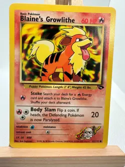 BLAINE'S GROWLITHE - 62/132 - Gym Challenge - Pokemon Card - Nm - Image 1