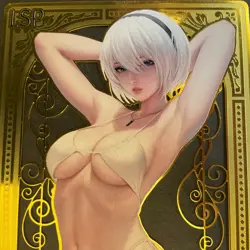 Goddess Story Gold METAL Card - Serial Number #102/200! Anime Waifu Girl Bikini - Image 2