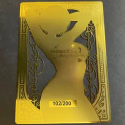 Goddess Story Gold METAL Card - Serial Number #102/200! Anime Waifu Girl Bikini - Image 5