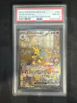 Pokemon TCG Alakazam EX 151 Holo Card Scarlet & Violet 151 201/165 SIR PSA 8 - Image 1