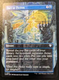 Fact Or Fiction (Borderless) 0631 Uncommon Commander Masters Magic The Gathering - Image 1