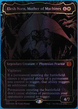 Elesh Norn Mother of Machines (Oil Slick Raised 345) FOIL Phyrexia NM (500189) - Image 1