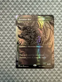 MTG Tyrranax Rex #355 Oil Slick Raised Foil Mythic Phyrexia: AWBO (ONE) - Image 1