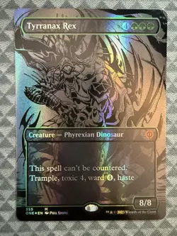 MTG Tyrranax Rex #355 Oil Slick Raised Foil Mythic Phyrexia: AWBO (ONE) - Image 2