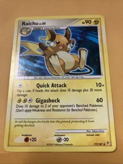 Pokemon Tcg Raichu Supreme Victors 77/147 Platinum Non Holo LP Pokemon Card 2009 - Image 1