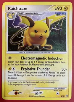 Pokemon Raichu DP21 - Diamond & Pearl Black Star Promo Holo - Image 3