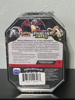 Pokemon TCG Paldean Fates Tin Shiny Charizard ex Sealed: 4 Booster Packs & Promo - Image 3