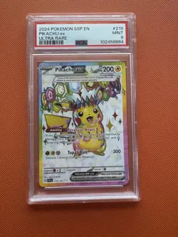 Pokemon TCG Pikachu ex - 219/191 - Surging Sparks - PSA 9 - Image 1