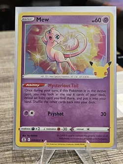 Mew Holo Pokemon TCG 25th Anniversary Celebrations Holo Rare 011/025 Near Mint! - Image 1