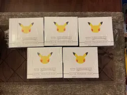 x5 EMPTY POKEMON CELEBRATIONS ETB 25TH ANNIVERSARY ETB - NO PROMO - NO PACKS - Image 1