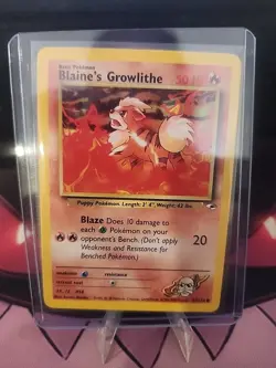Blaine's Growlithe 62/132 Pokemon TCG Gym Challenge LP - Image 3