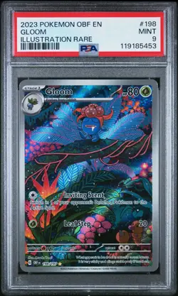 2023 POKEMON OBF EN-OBSIDIAN FLAMES ILLUSTRATION RARE #198 GLOOM PSA 9 - Image 1