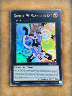 Yugioh Number 29: Mannequin Cat OP21-EN009 Super Rare NM - Image 1