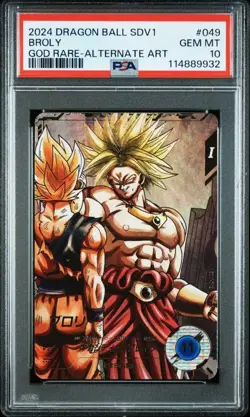 Dragon Ball Super Divers Broly SDV1-049 PSA10 Trading Card Rare Collectible - Image 1