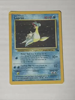 Pokemon TCG Lapras Fossil Holo Unlimited Rare Card 10/62 - Image 1