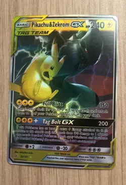 Pikachu & Zekrom GX 33/181 Sm-Team Up Holo Card NM Condition - Image 2