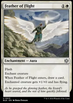 x1 Feather of Flight BLB Bloomburrow MTG 13 UNCOMMON M/NM - Free Shipping - Image 1