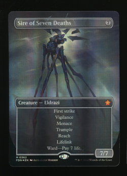 Sire of Seven Deaths - Mana Foil - Borderless - MTG Foundations - RareCo - Image 1