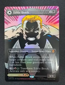 [FOIL] Eddie Brock Borderless Mythic Rare MTG Marvel Spider-Man Duty Free F/S JP - Image 2