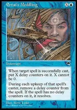 ERTAI'S MEDDLING NM Tempest mtg Blue - Interrupt Rare - Image 1