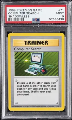 1999 POKEMON GAME SHADOWLESS #71 COMPUTER SEARCH PSA 9 - Image 1