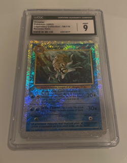 2002 Pokemon Legendary Collection #58 Omastar Reverse Foil CGC 9 Mint PSA - Image 2
