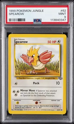1999 POKEMON JUNGLE #62 SPEAROW PSA 9 - Image 1
