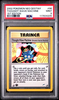 2002 POKEMON NEO DESTINY 1ST ED #96 THOUGHT WAVE MACHINE PSA 9 - Image 1