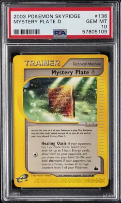 2003 POKEMON SKYRIDGE #136 MYSTERY PLATE D PSA 10 - Image 1