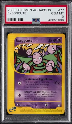2003 POKEMON AQUAPOLIS #77 EXEGGCUTE PSA 10 - Image 1