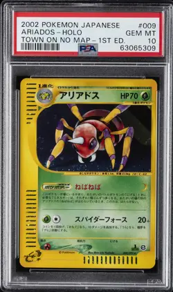 2002 POKEMON JPN THE TOWN ON NO MAP 1ST ED #009 ARIADOS-HOLO PSA 10 - Image 1