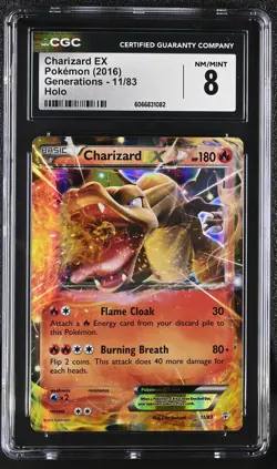 CGC 8 Charizard EX 2016 Generations 11/83 Holo Pokemon Card - Image 1