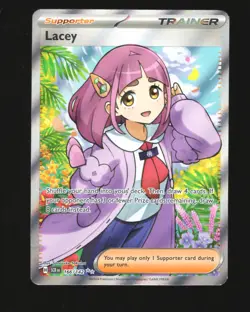 Lacey Full Art Holo Card Sv07: Stellar Crown 166/142 Nm Pokemon TCG - Image 1