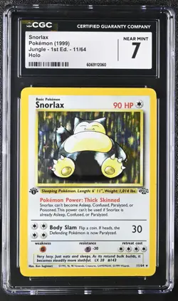 CGC 7 Snorlax 1999 Jungle 1st Edition 11/64 Holo Pokemon Card - Image 1