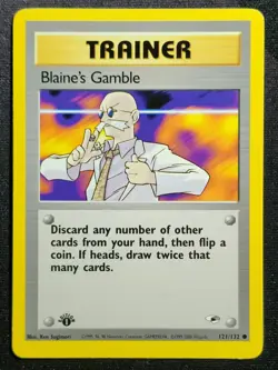 Blaine's Gamble 121/132 2000 Gym Challenge WOTC Pokemon Card - Image 1