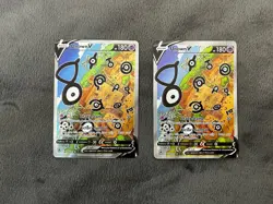 Unown V Alternate Art Silver Tempest #177/195 Ultra Rare Pokemon Card x2 - Image 1