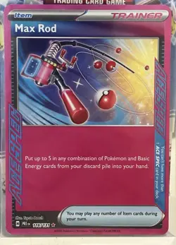 Pokemon Prismatic Evolutions TCG Holo Foil Card - Max Rod (116/131) - Image 1