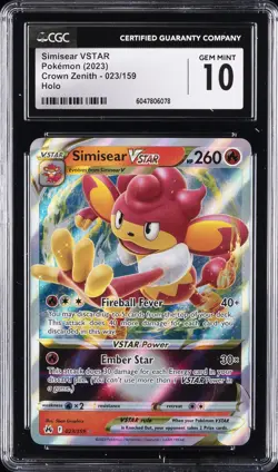 2023 CROWN ZENITH POKEMON HOLO #023/159 SIMISEAR VSTAR CGC 10 GEM MINT - Image 1