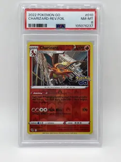 Pokemon Charizard PSA 8 NM-Mint 010/078 2022 Pokemon GO Reverse Holo - Image 2