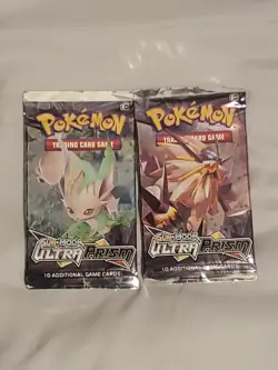 Pokemon Sun & Moon Ultra Prism Sealed Booster Pack TCG 2 Pack Bundle - Image 1