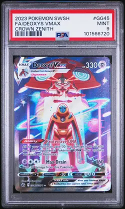 PSA 9 MINT 2023 Pokemon Crown Zenith Deoxys VMAX Full Art #GG45/GG70 - Image 1