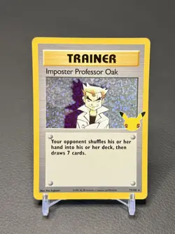 IMPOSTER PROFESSOR OAK TRAINER HOLO #73 POKEMON CELEBRATIONS - Image 1