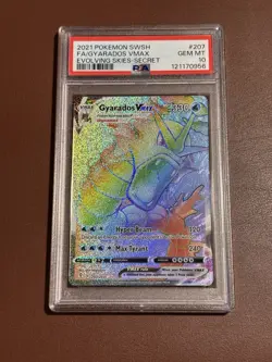 Pokemon SWSH Evolving Skies Gyarados VMAX Secret Rare Full Art 207/203 PSA 10 - Image 1
