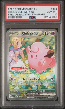2025 POKEMON JTG EN-JOURNEY TOGETHER #184 LILLIE'S CLEFAIRY EX PSA 10 - Image 1